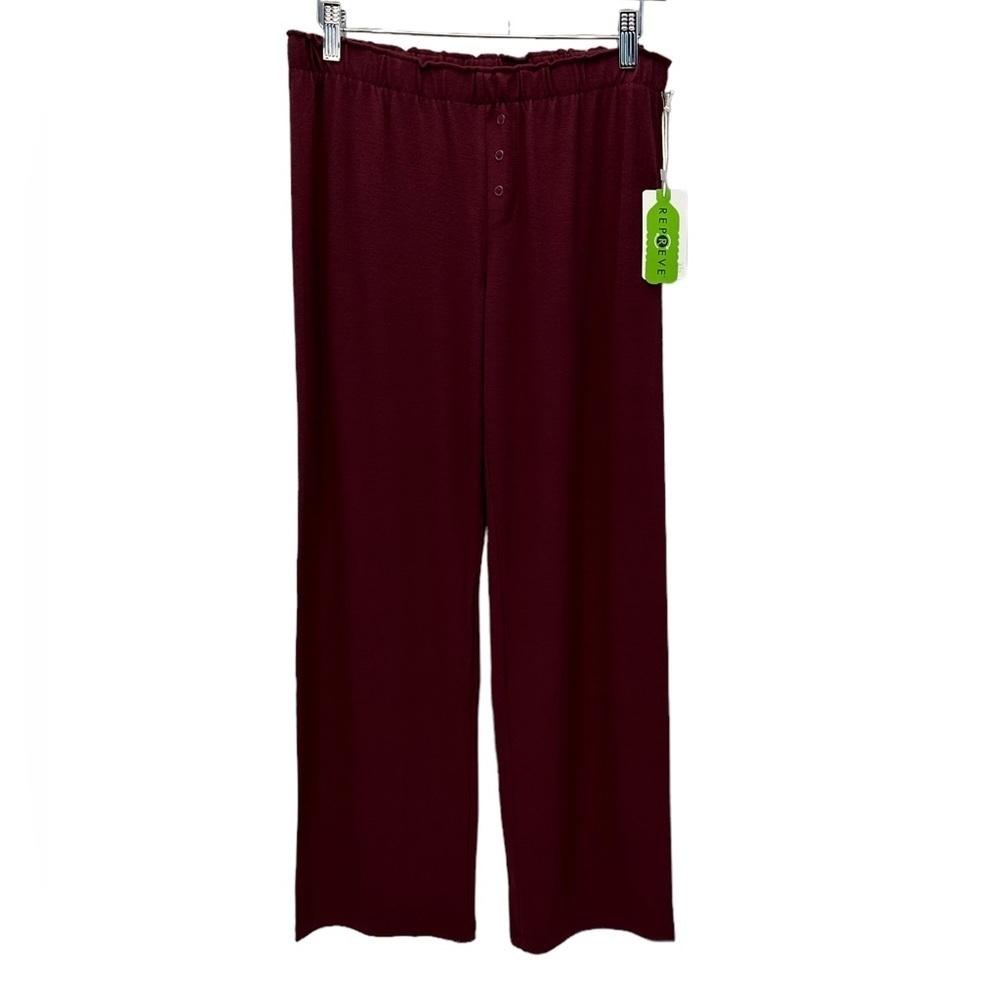 PJ Salvage Elastic Waist Lounge Sleep Pants - Port Wine Red - RIRLP
